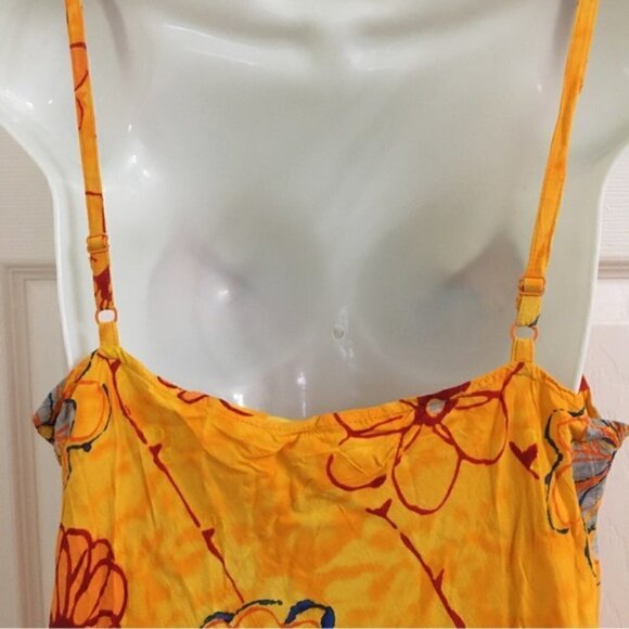 Vintage Jams World “Sun Grid” Sleeveless Floral Groovy Asymmetrical Sundress - Picture 7 of 10